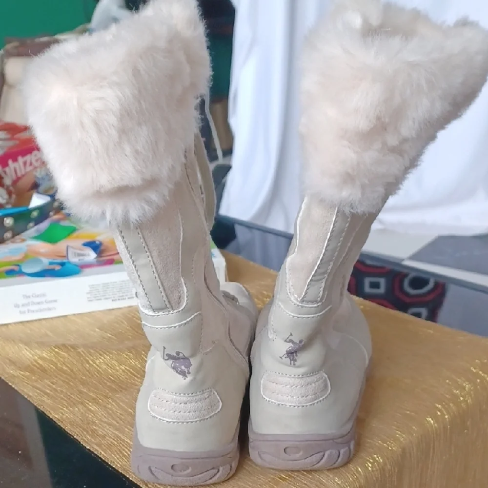 U.S. Polo Assn. Cream Fur-Lined Winter Boots